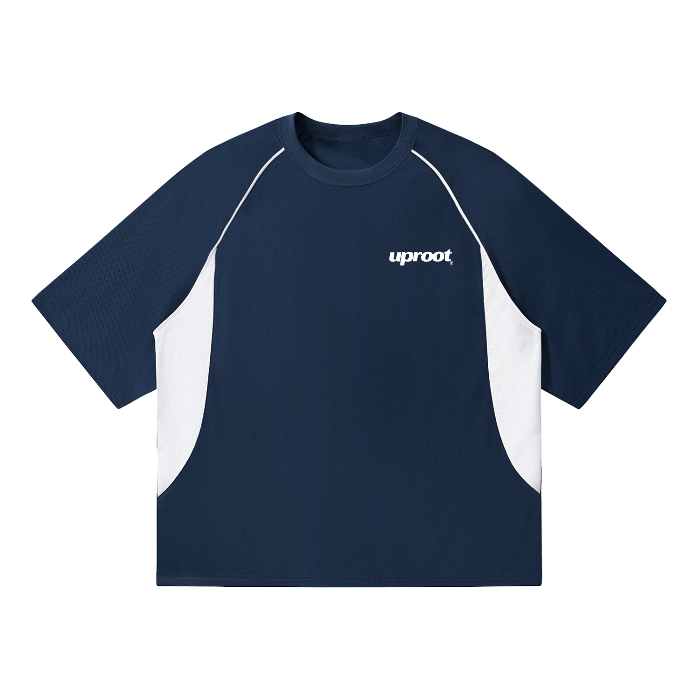 Contrast Piping Panel Raglan T-Shirt