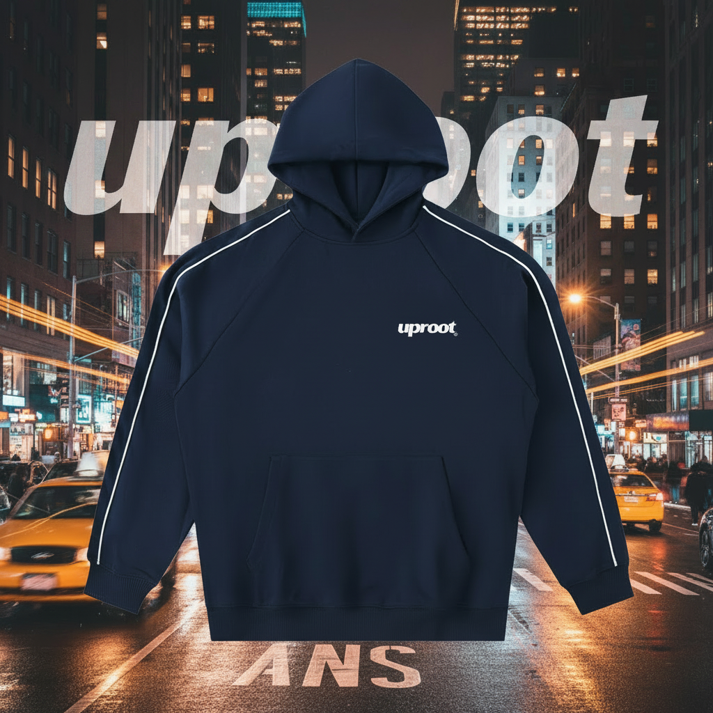 Contrast Piping Raglan Hoodie