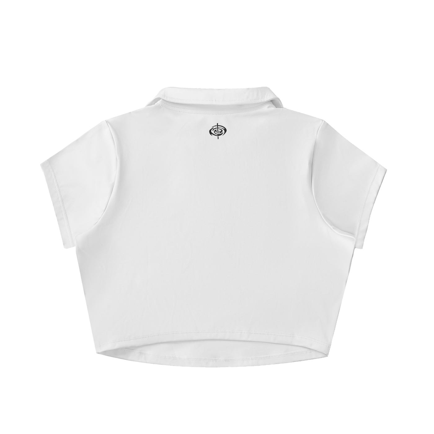 V-Neck Lapel Crop Top - White detail