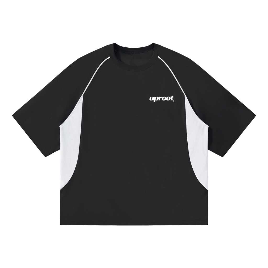 Contrast Piping Panel Raglan T-Shirt
