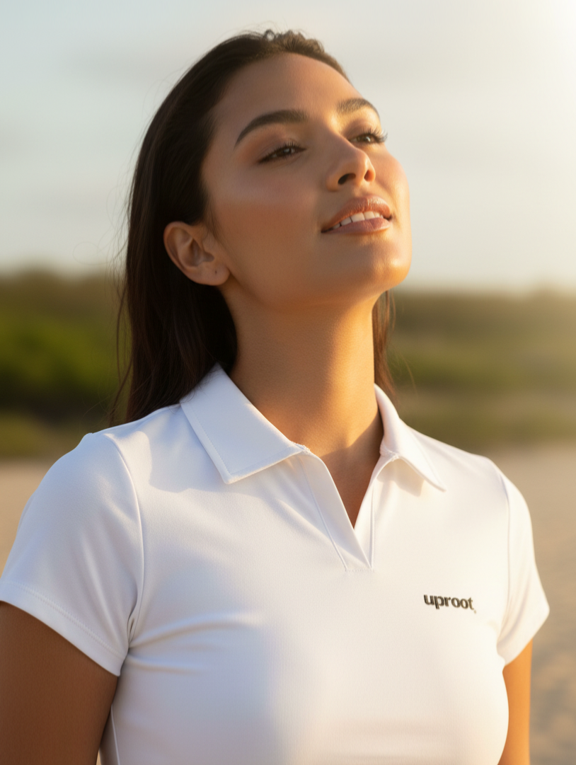 V-Neck Lapel Crop Top - White