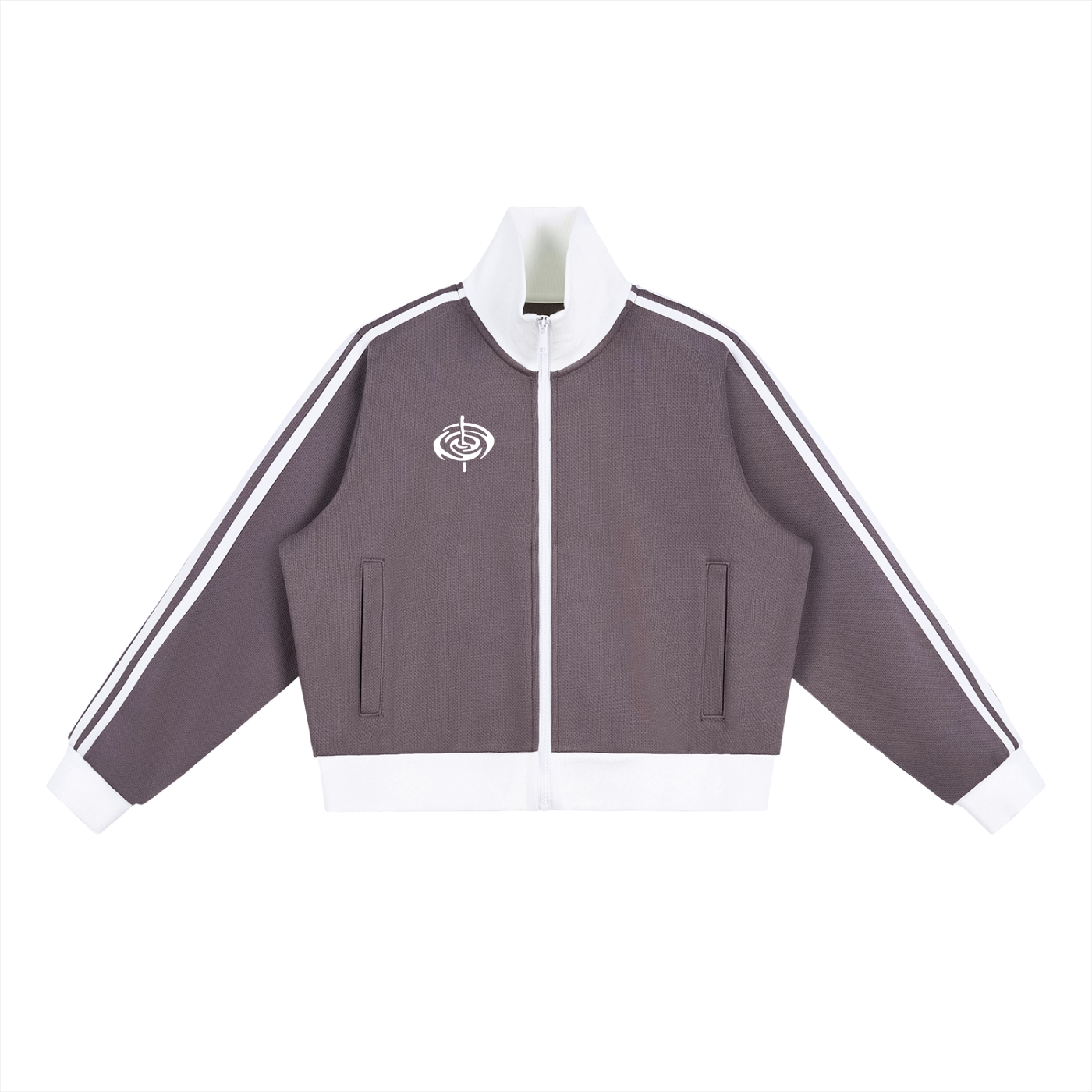 Contrast Side Stripe Fleece Track Jacket