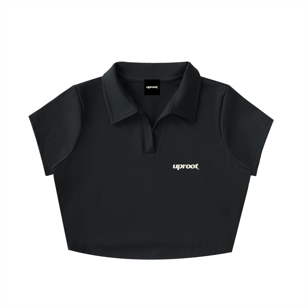V-Neck Lapel Crop Top