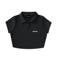 V-Neck Lapel Crop Top